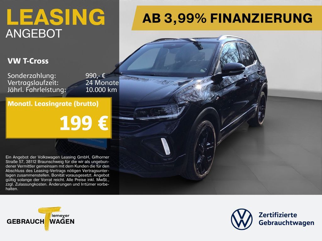 Volkswagen T-Cross 1.0 TSI DSG R-LINE BLACK LM18 MATRIX ASS Leasing