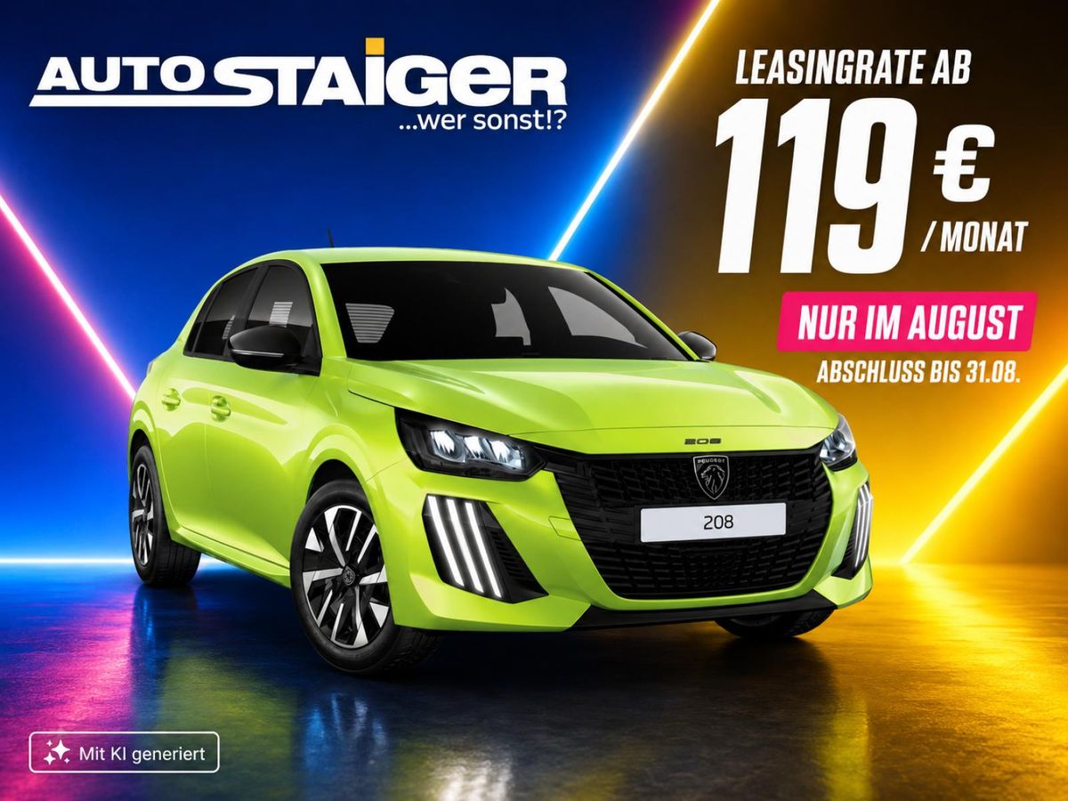 Peugeot 208 Style Turbo 100 Schaltgetriebe 🚗 💲NUR IM AUGUST💲 Leasing