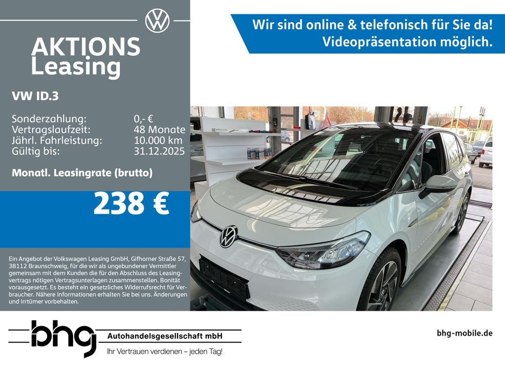 Volkswagen ID.3 Pro Performance h Autom. **ACC**18`-LM**PDC Leasing