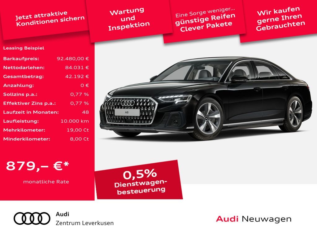 Audi A8 60 TFSI e quattro MATRIX ACC LUFT LEDER KAM Leasing