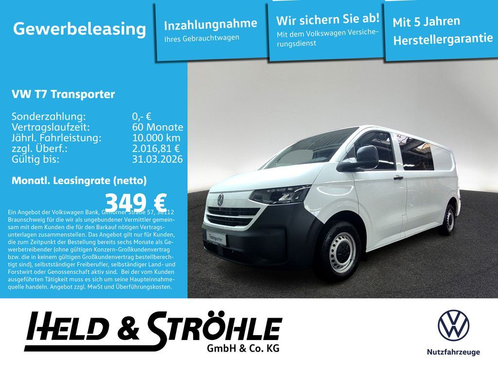 Volkswagen T7 Transporter Kasten Plus 2.0 TDI DSG LR AKTION Leasing