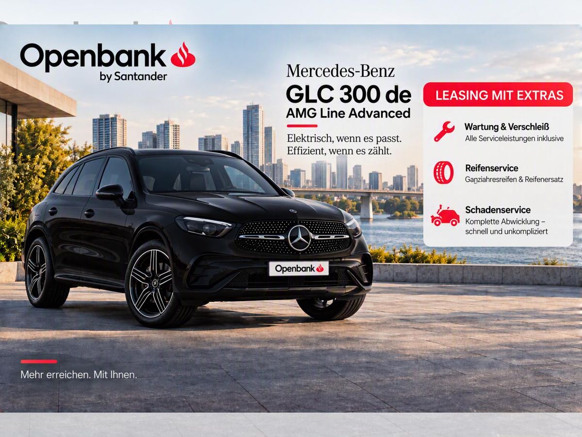 Mercedes-Benz GLC 300 de AMG Line Advanced |🔥Rate inkl. Services | Wartung & Verschleiß + Reifenservice + Schadenservice Leasing