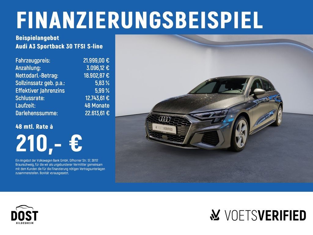 Audi A3 Sportback 30 TFSI S-line NAVI+KAMERA+PDC+SHZ Leasing