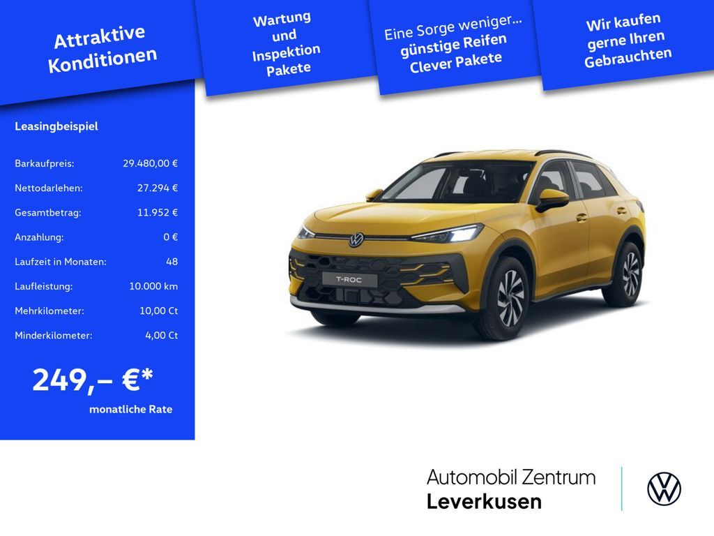 Volkswagen T-Roc TSI Life ACC LED KAM APP-CONNECT PDC KLIMA Leasing