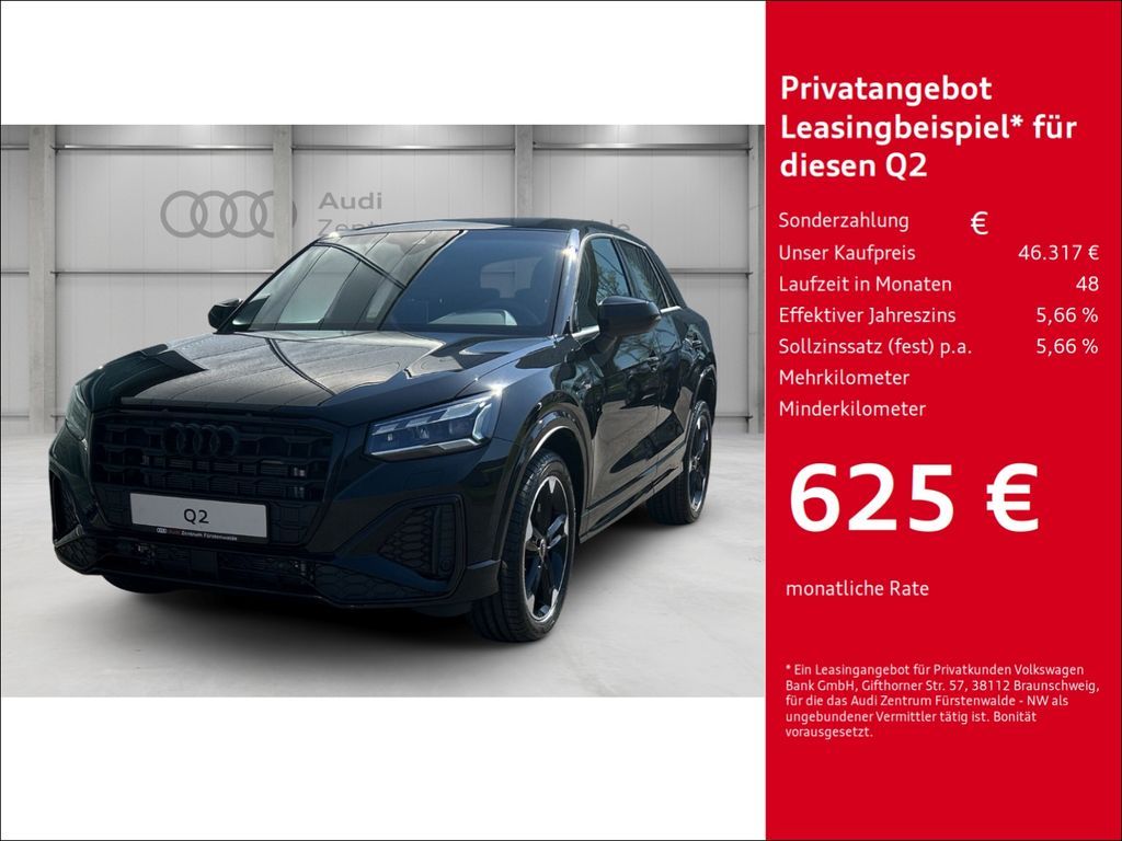 Audi Q2 Sline 35TFSI Stronic+Navi+Leder+Optik schwarz Leasing