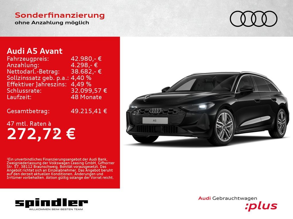 Audi A5 Avant e-hybrid quattro S-tronic / Navi+, ACC Leasing