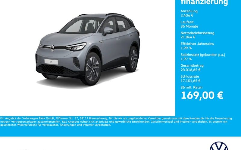 Volkswagen Id4 Pro Performance 77 KWh 150 KW Pro 5dr Auto kaufen