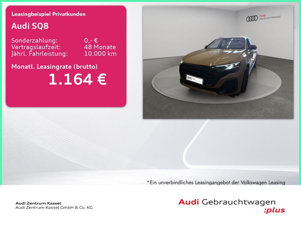 Audi SQ8 4.0 TFSI qu Matrix B&O Pano Sitzlüftung 360° Leasing