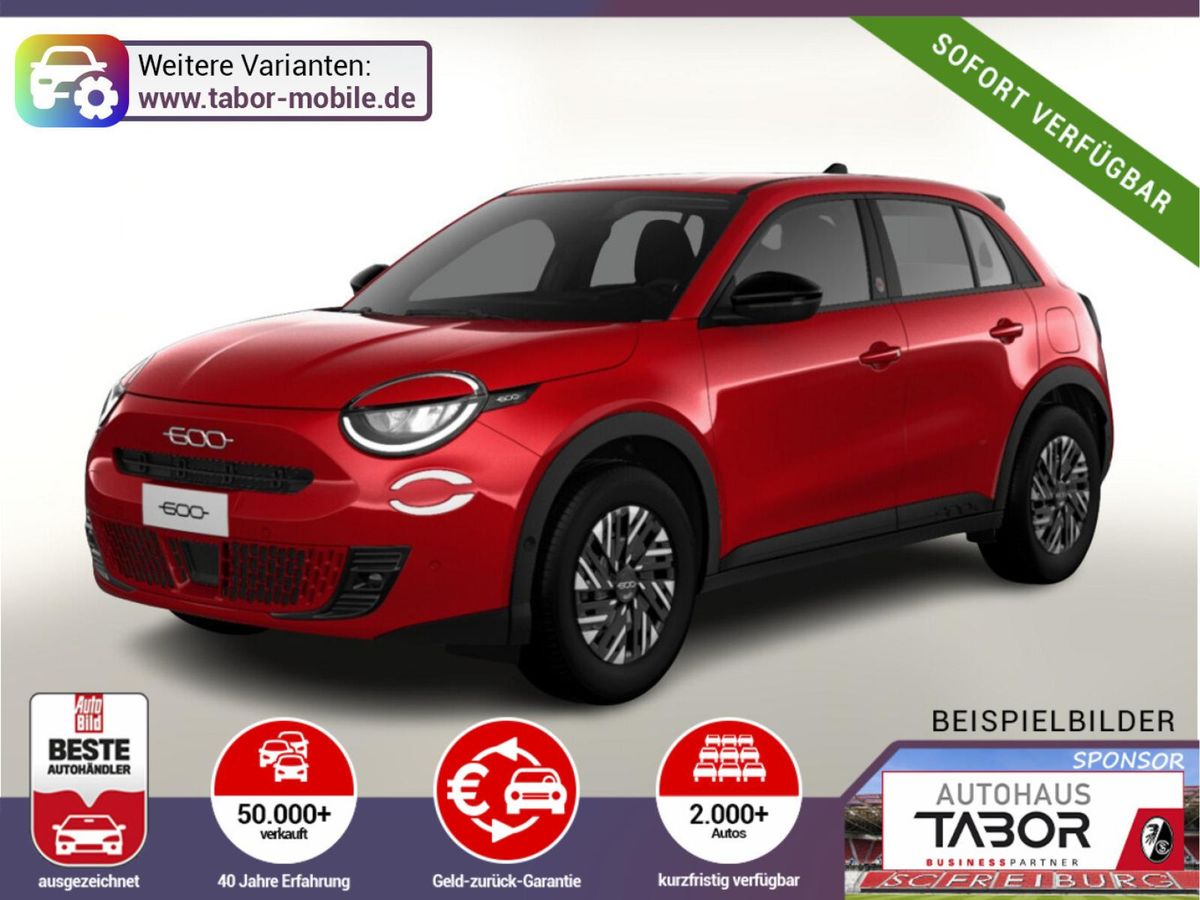 Fiat 600 RED -OBC CarPlay Wärmepumpe PDC LED DigC Leasing