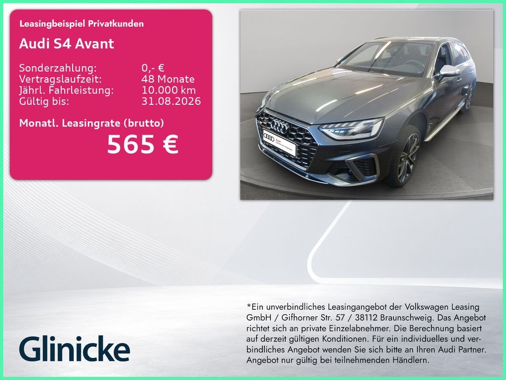 Audi S4 Avant 3.0 TDI qu. Matrix AHK Kamera Alcantara Leasing