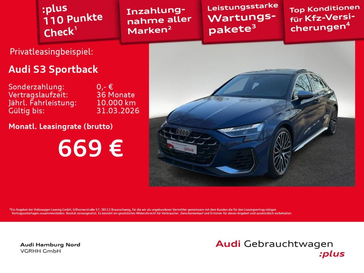Audi S3 Sportback 2.0 TFSI Navi ACC Kamera Panorama Leasing