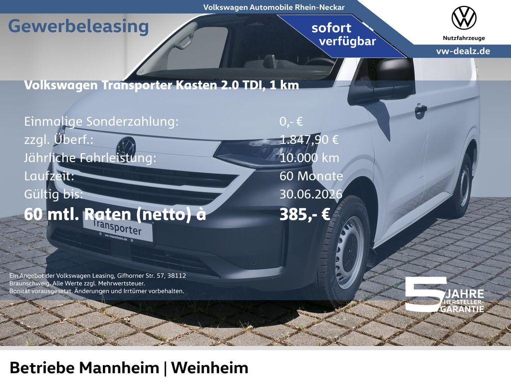 Volkswagen Transporter Kasten 2.0 TDI Klima AHK Holzboden Leasing