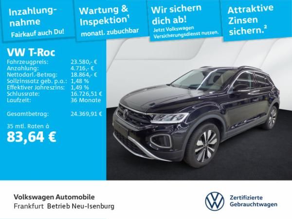 Volkswagen T-Roc 1.0 TSI Goal DAB+ Navi FrontAssist LightAssist TravelAssist Leasing