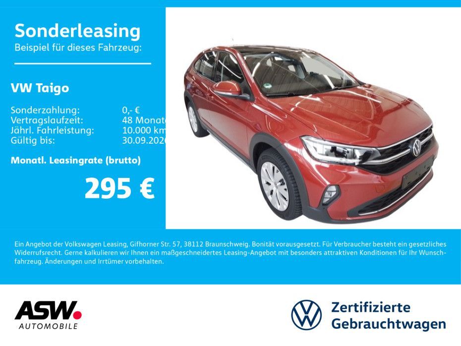Volkswagen Taigo Style 1.5 TSI DSG LED Navi PDC SHZ PANO Leasing
