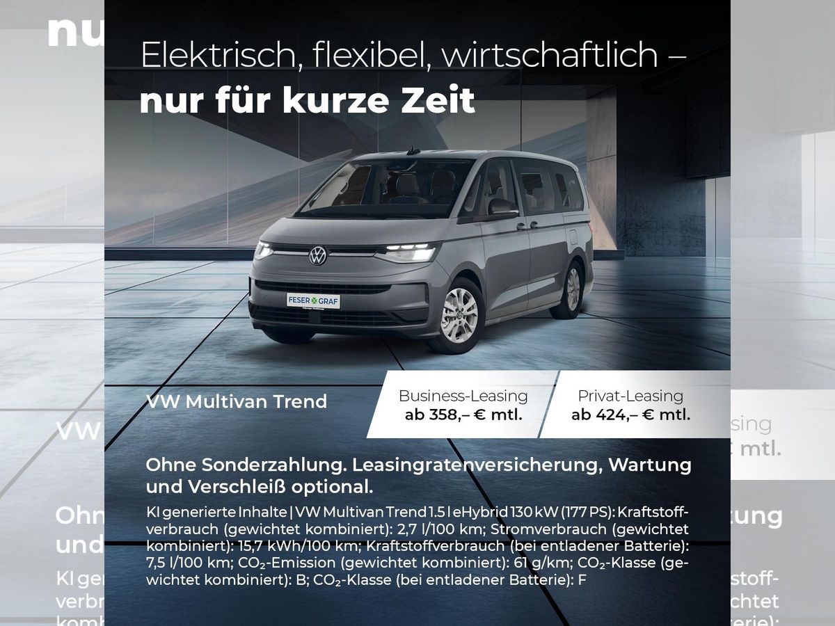 Volkswagen T7 Multivan 1.5l e-Hybrid DSG 4MOTION ⚡HYBRID-WOCHEN!⚡ Leasing