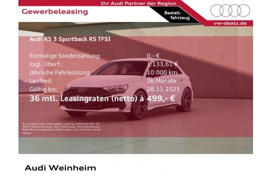 AUDI RS3 Sportback S tronic LED DAB Klima ALU 19