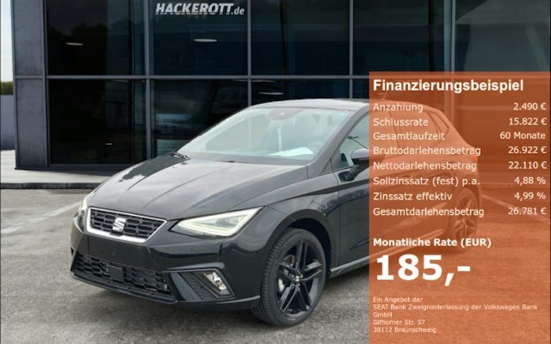 Seat Ibiza 1.0 TSI 85kW FR Black Edition DSG 5dr Auto kaufen