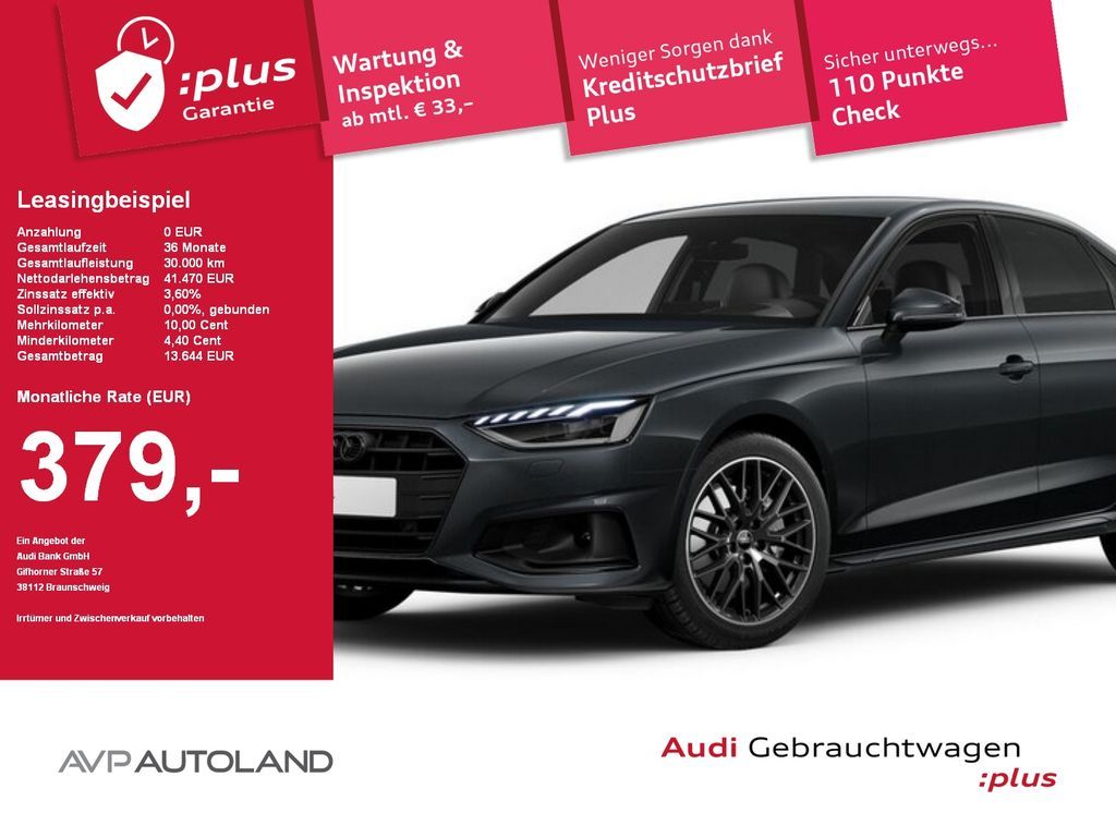 Audi A4 Limousine 40 TDI quattro S tronic advanced Leasing