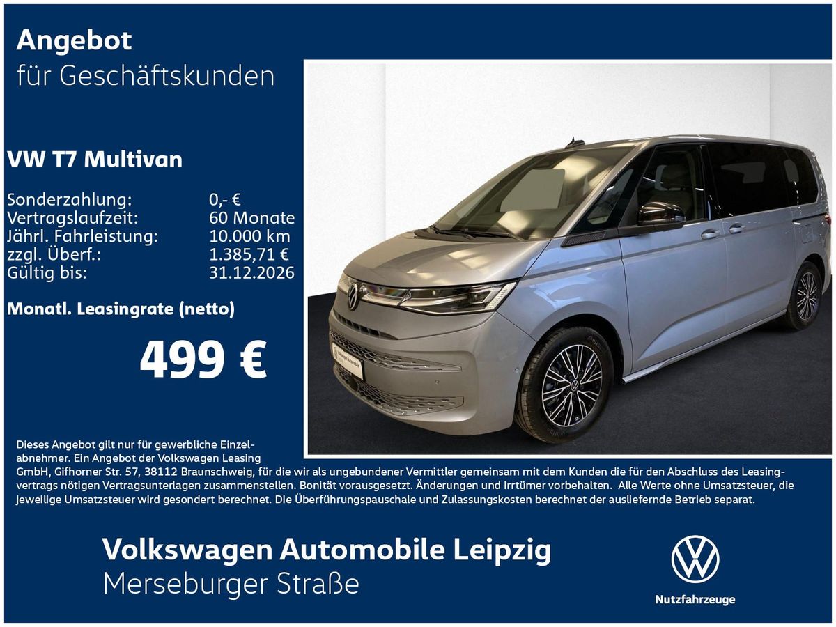 Volkswagen Multivan ENERGY TSI Preisvorteil 10966 € Leasing