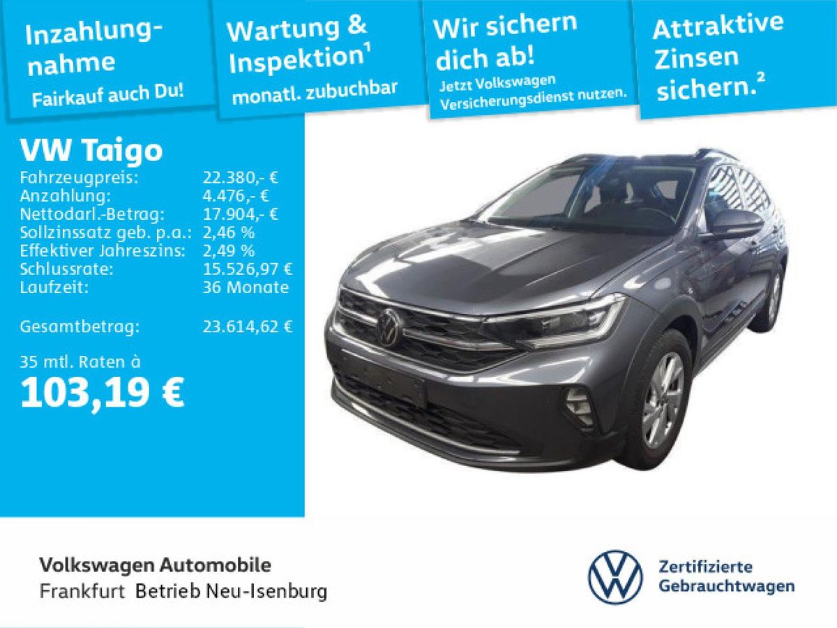 Volkswagen Taigo 1.0 TSI Life Fahrassistent Multifunktionskamera LED heckleuchten DAB+ Leasing