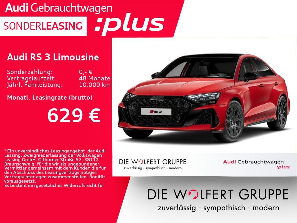 Audi RS 3 Limousine 280KM/H*RS-SPORTAGA*PANO*HUD*RFK Leasing