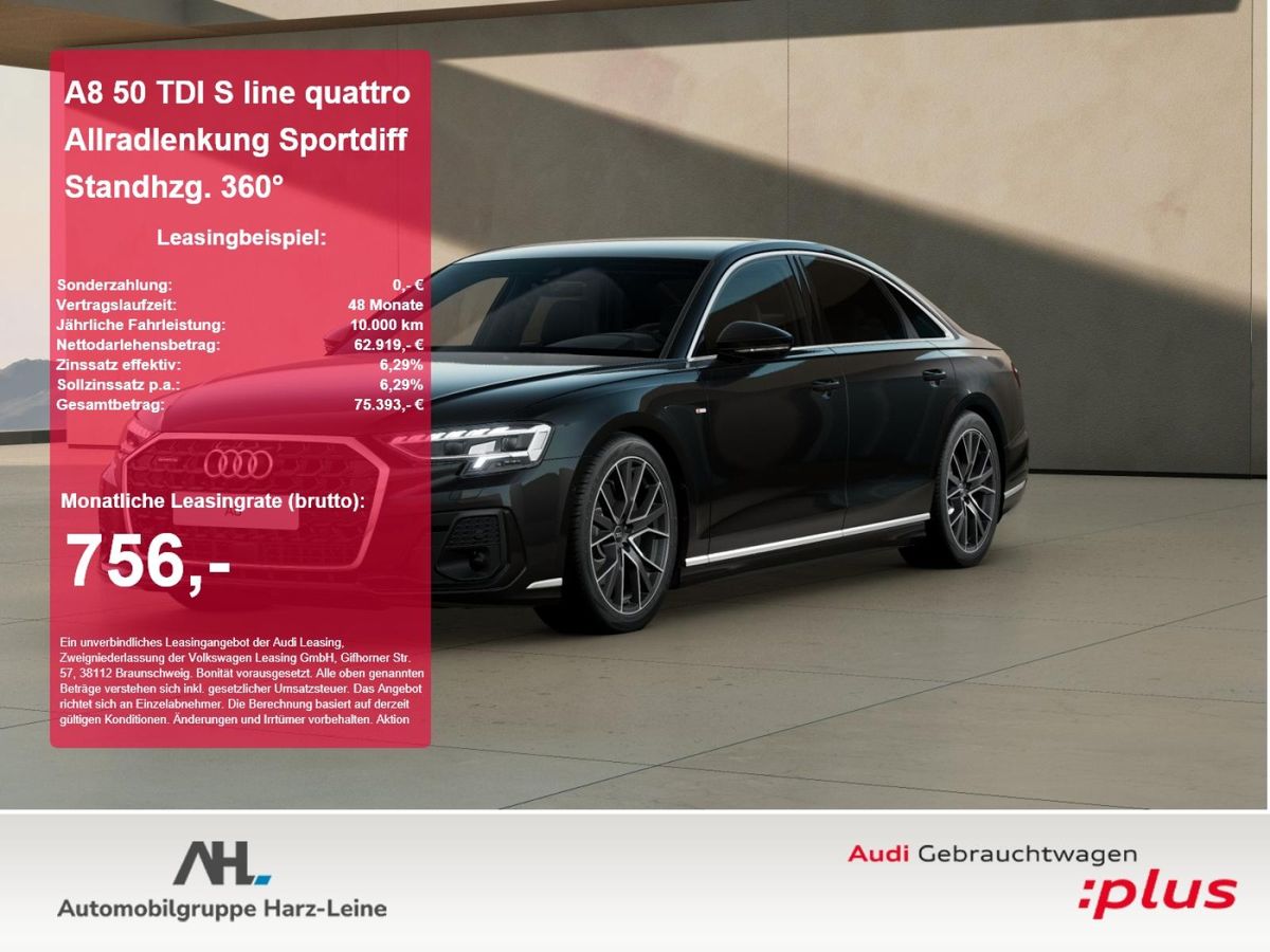 Audi A8 50 TDI S line quattro Allradlenkung Sportdiff Standhzg. 360° Leasing