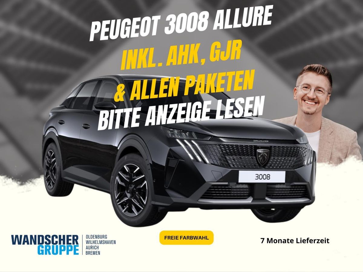 Peugeot 3008 145 MildHybrid Allure inkl. AHK I GJR I Alle Pakete  💛 BESTELLFAHRZEUG 💛 Leasing