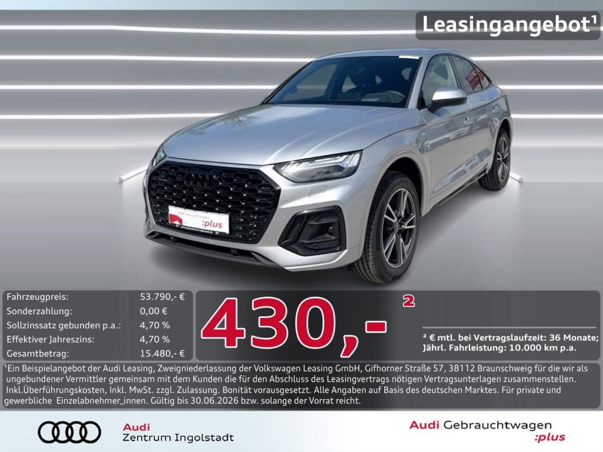Audi Q5 Sportback 50 TDI qu S line MATRIX AHK HuD ACC Leasing