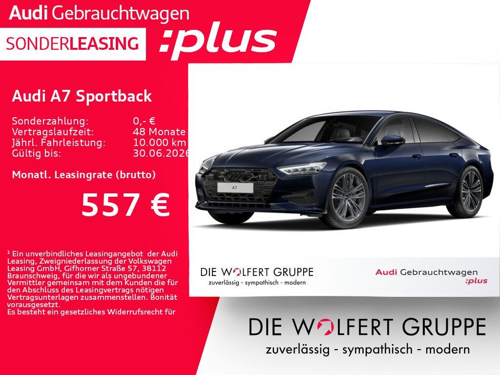 Audi A7 Sportback 50 TFSI e quattro S tronic **0,5%** Leasing