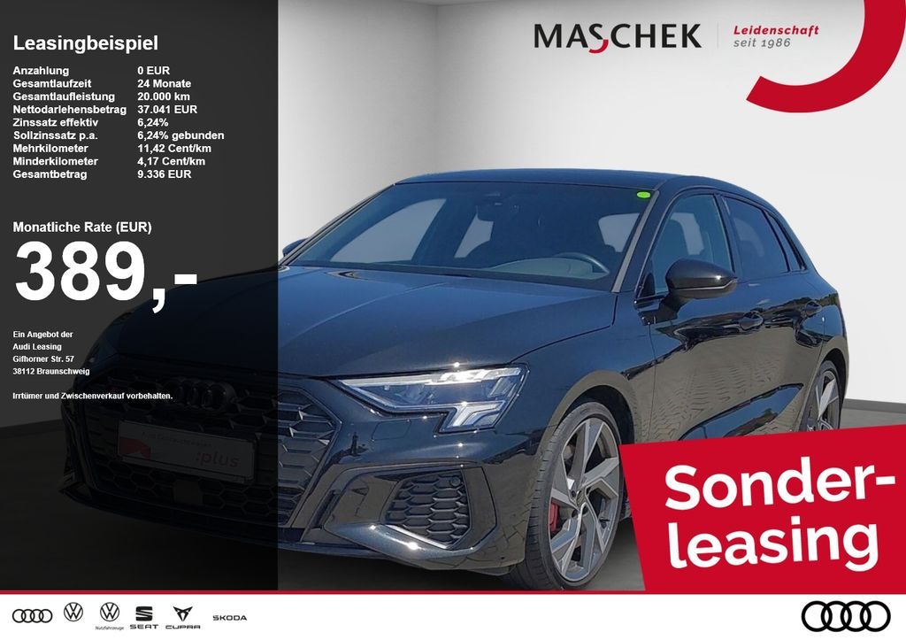 Audi S3 Sportback B&O Pano VC Naviplus Black ACC Pano Leasing