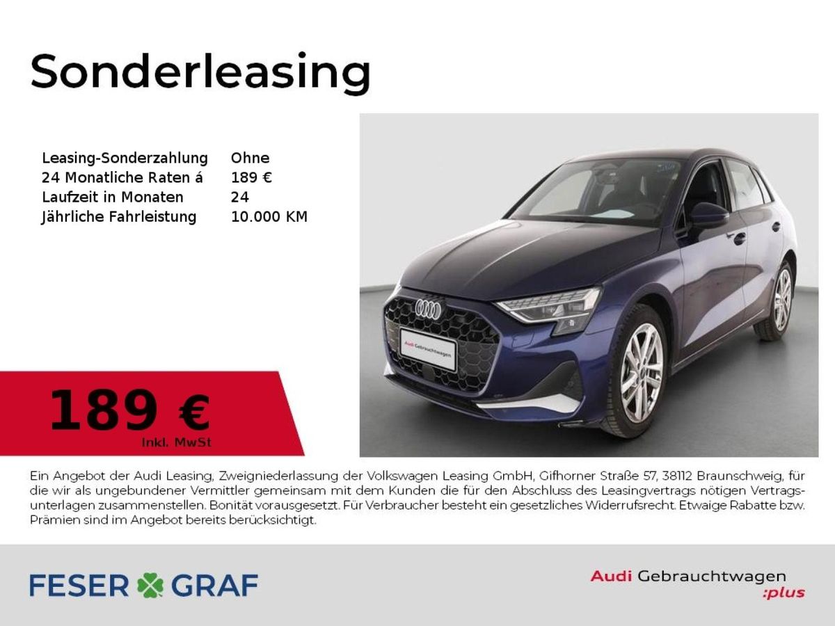 Audi A3 Sportback Advanced 1.5 TFSI Navi LED el.Sitze Leasing