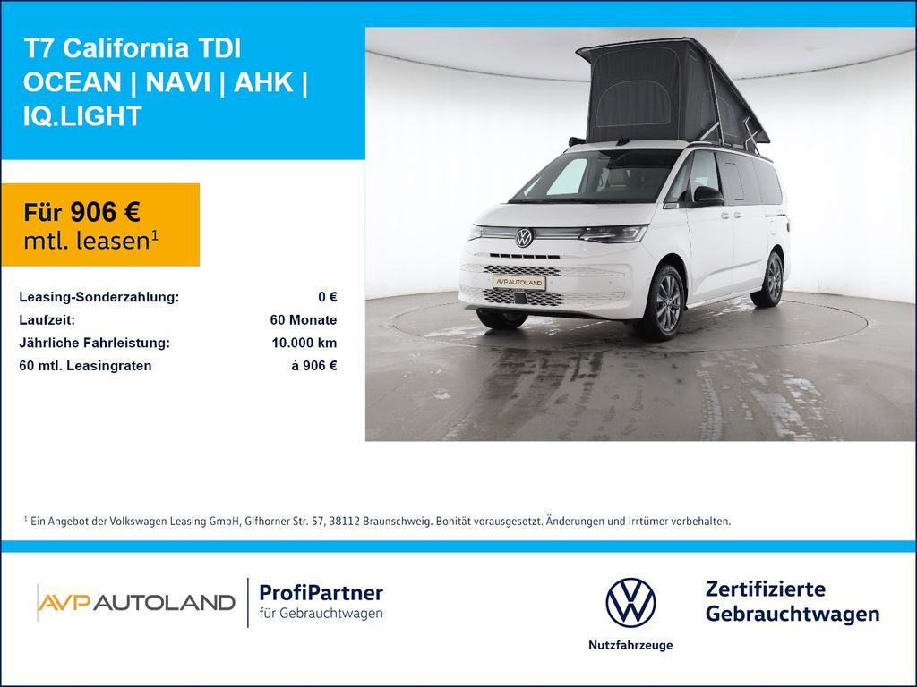 Volkswagen T7 California TDI OCEAN | NAVI | AHK | IQ.LIGHT Leasing
