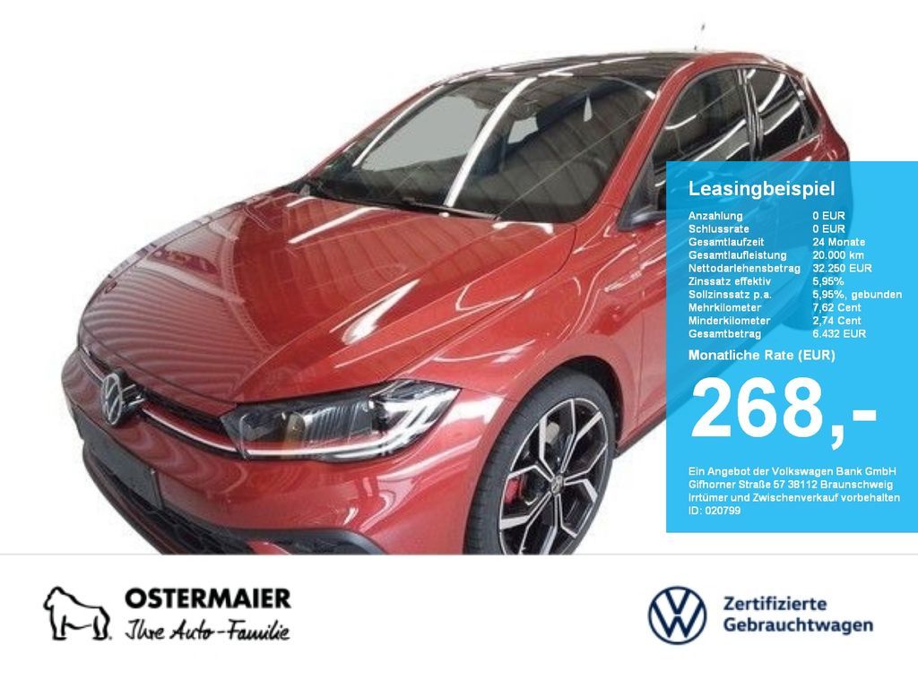 Volkswagen Polo GTI BLACK 207PS DSG NP.46T.NAVIPRO.PANO.KAM Leasing