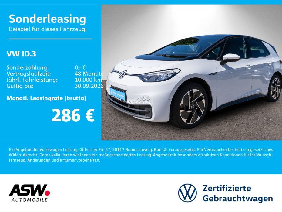 Volkswagen ID.3 Pro Performance LED Wäpu Stdhzg ACC RFK HUD Leasing