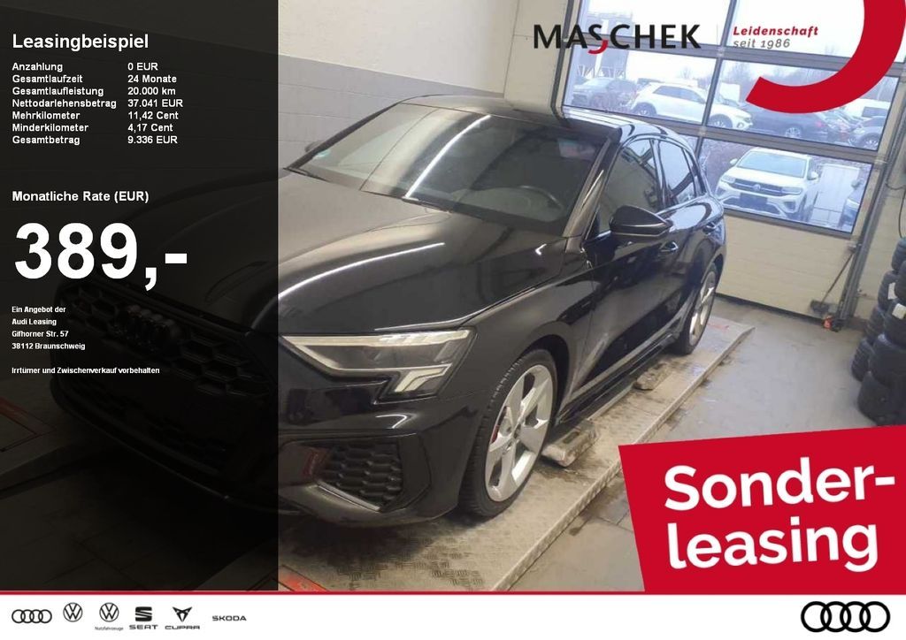 Audi S3 Sportback B&O Pano VC Naviplus Black ACC Pano Leasing