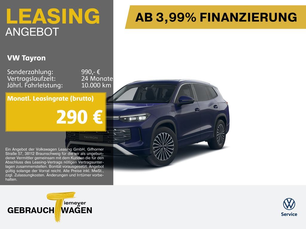 Volkswagen Tayron eHybrid ELEGANCE PANO HARMAN 360 AHK Leasing