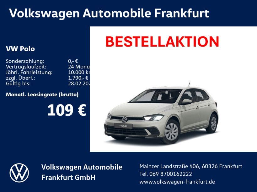 Volkswagen Polo Life 1,0 l 59 kW (80 PS) 5-Gang Leasing