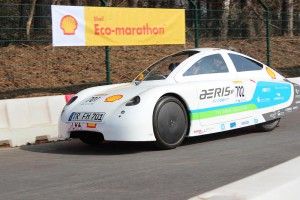 Elektroauto aeris von Team proTRon bei der Auftaktveranstaltung zum Shell Eco-Marathon