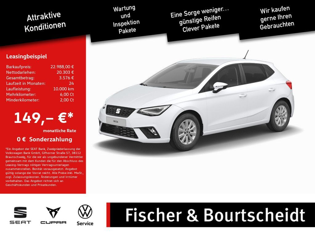Seat Ibiza 1.0 TSI Style KAMERA NAVI ACC FACEL. LED Leasing