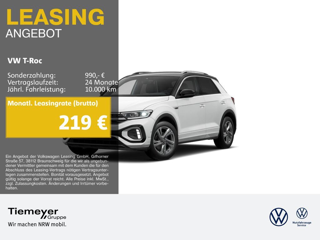 Volkswagen T-Roc 1.5 TSI DSG R-LINE AHK NAVI PRIVACY KAMERA Leasing