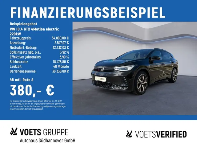 Volkswagen ID.4 GTX 4Motion electric 220kW PANO+RearView
