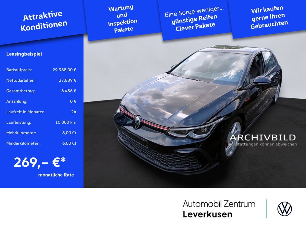 Volkswagen Golf VIII GTI NAVI VIRT ACC KAM CARPLAY LED SHZ Leasing