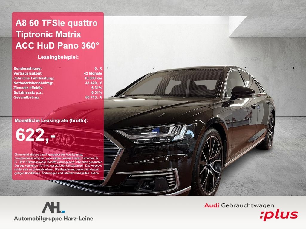 Audi A8 60 TFSIe quattro Tiptronic Matrix ACC HuD Pan Leasing