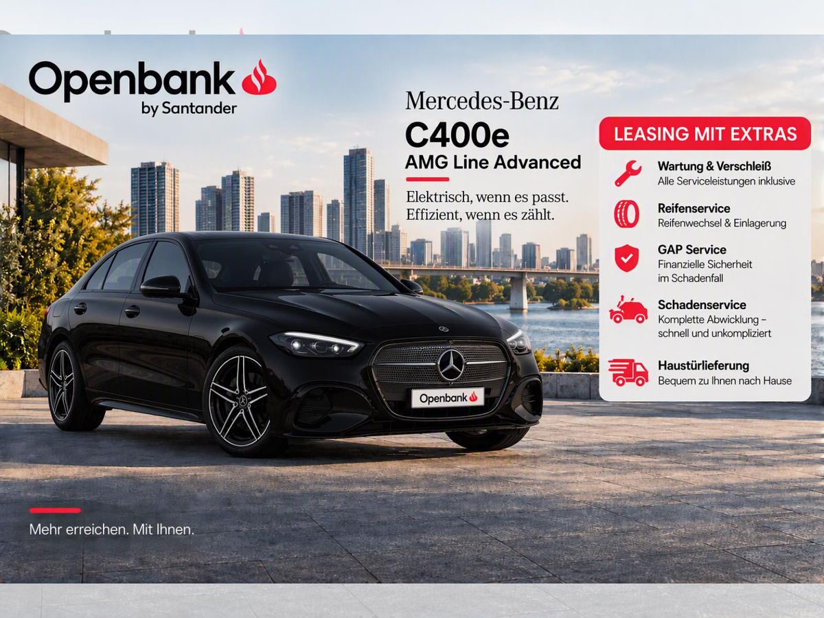 Mercedes-Benz C 400 AMG Line Advanced inkl. Wartung/Verschleiß + Reifenservice + Schadenmanagem Leasing