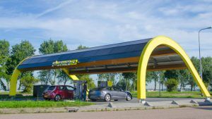 So sieht eine Stromtankstelle von Fastned für Elektroautos aus. Foto: Roos Korthals / Fastned