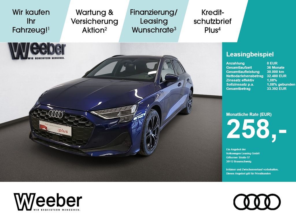 Audi A3 Sportback Hybrid *KAMERA*5J GAR*NAVI*KESSY*LE Leasing