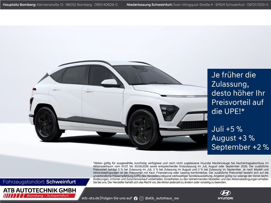 Hyundai KONA Elektro Select 49kWh 135PS Navi LED ACC App Leasing