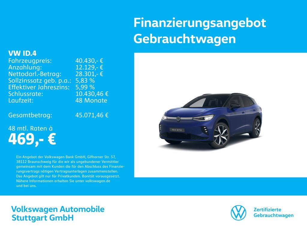 Volkswagen ID.4 GTX Navi Pano Kamera Stdhzg ACC LED SHZ Leasing
