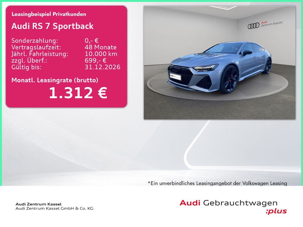 Audi RS 7 SB 4.0 TFSI quattro Laser B&O Keramik 360° Leasing