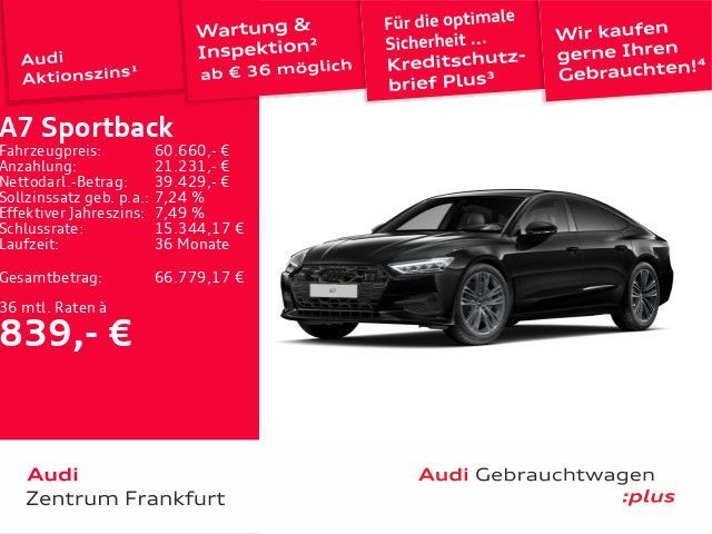 Audi A7 Sportback 50 TFSI e quattro S tronic LED Navi Leasing